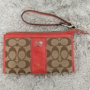 Coach zip wallet with strap